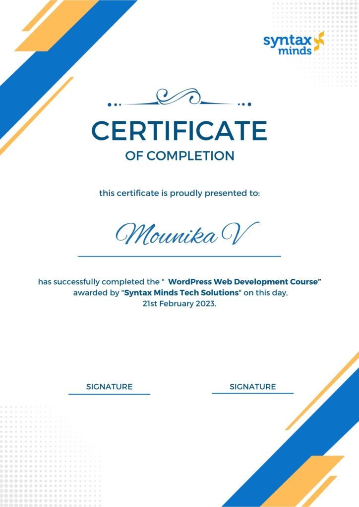 WordPress Web Development Certificate