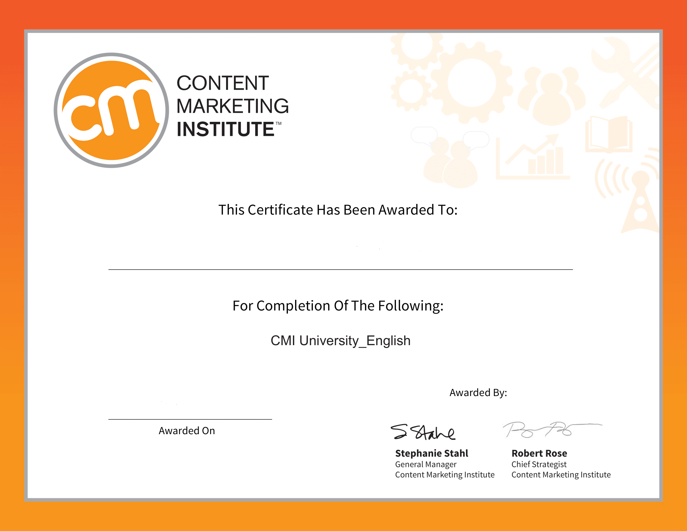Content Marketing University Certificate