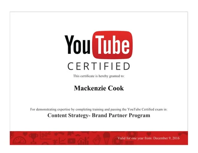 youtube certification
